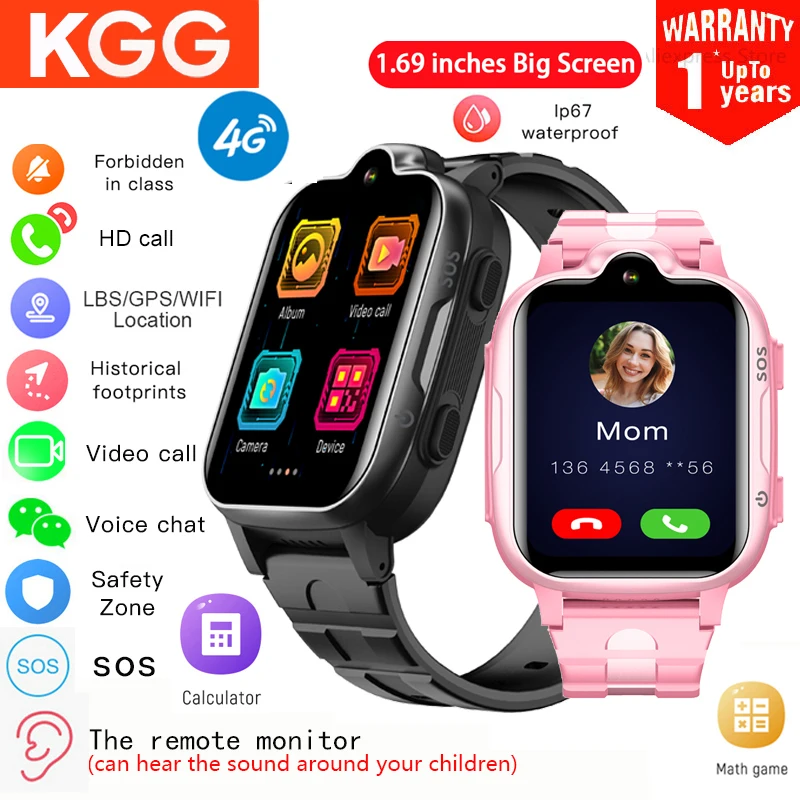 Детские Водонепроницаемые Смарт-часы с сенсорным экраном поддержкой 4G GPS Wi-Fi SOS