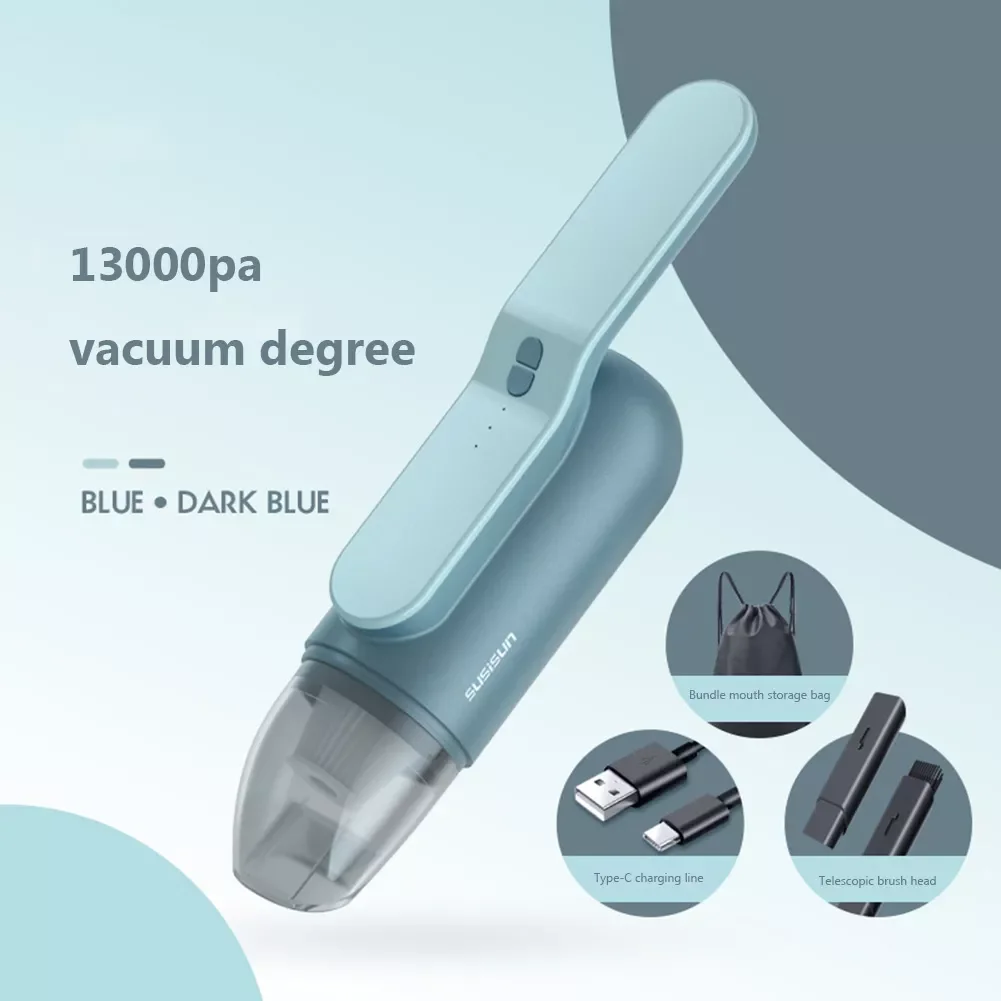 

Портативный автомобильный пылесос с мощным всасыванием 13000 ПА 120 Вт Мощный мини-пылесос с УФ-лампой для очистки автомобиля