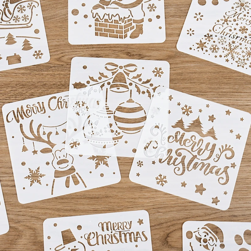 Рождественские технические шаблоны тиснение бумажная карта картина альбом