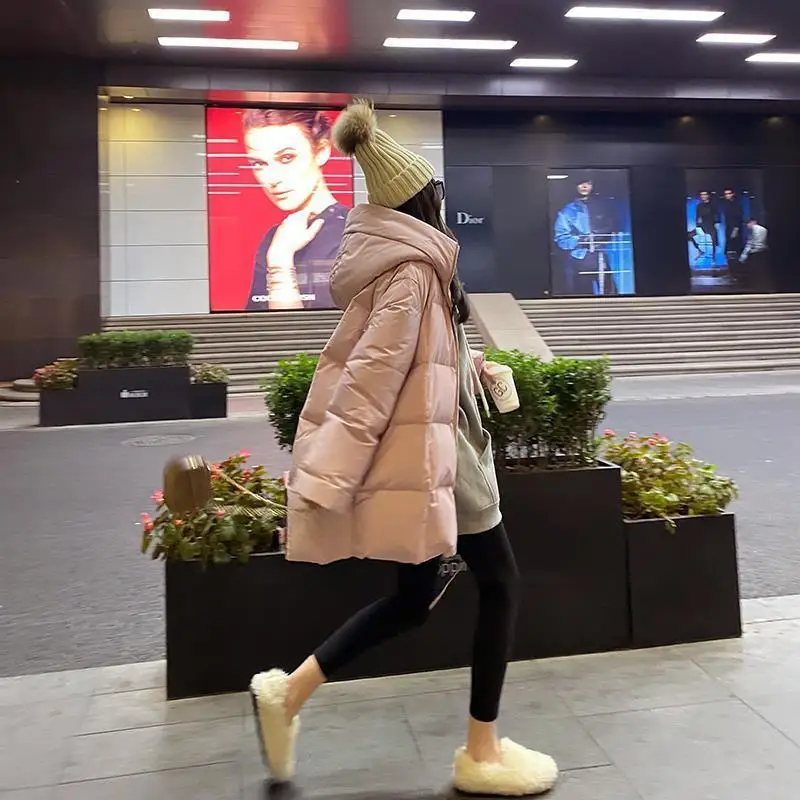 2021 New Kawaii Korean Style Coat Loose Warm Thick Winter Mid-length Bread Coat Jacket Tide Down Cotton Jacket Women Students