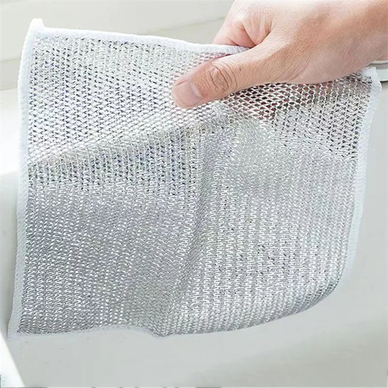 10 Упаковок Волшебной Ткани Для Чистки Двусторонняя Металлическая Проволочная