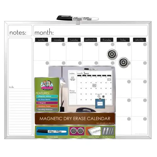 

Board Dudes Dry Erase Calendar Aluminium Frame 20x16