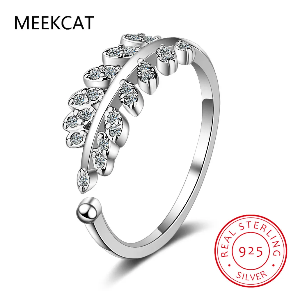 Стерлингового серебра 925 пробы блестящее прозрачное регулируемое кольцо с