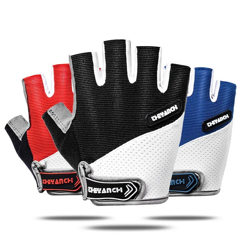 Sports Gloves For Men And Women Outdoor Mountain Bike Half Finger Anti Slip Gloves Shockproof Fitness Riding Gloves For Men