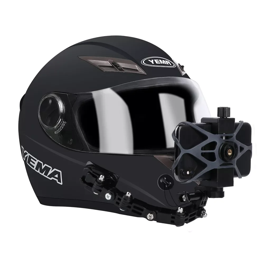 

Phone Holder Motorcycle Helmet Chin Mounts Curved Adhesive Mount 360 Degree Rotary Cycling Mount for iPhone x 7 huawei xiaomi