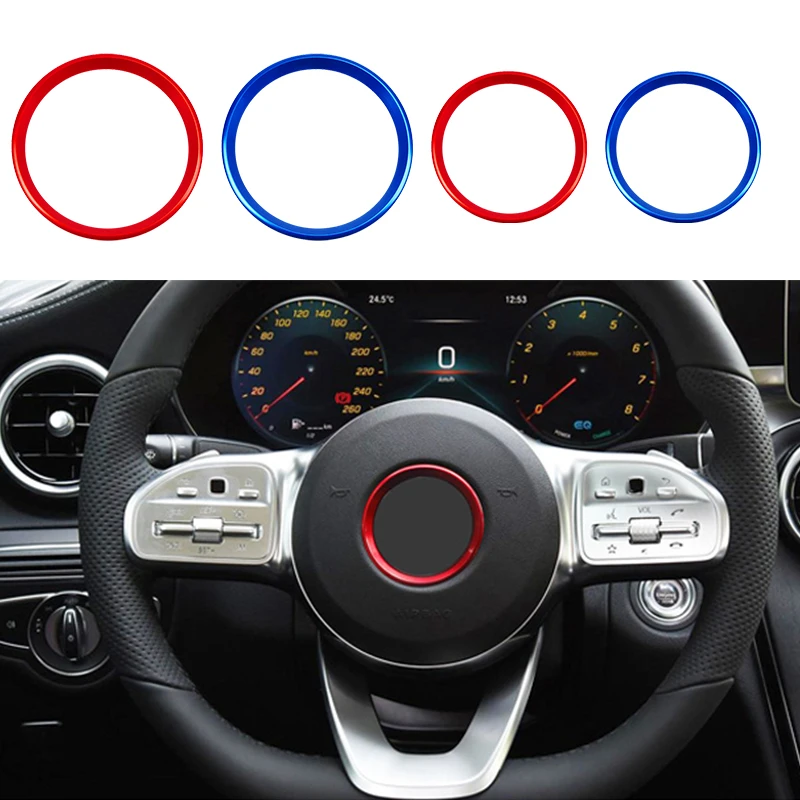 

Car Steering Wheel Decorative Ring Aluminum Alloy Ring Trim For Mercedes Benz A C E CLA GLA GLC GLE GLK Class W204 W212 C117