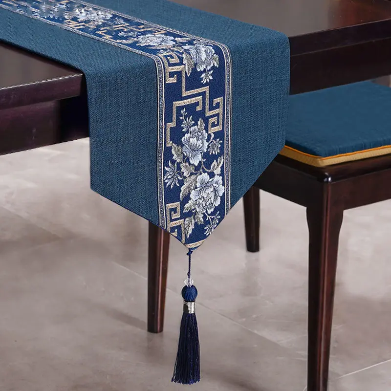 

New Chinese Table Flag Zen Tea Table Light Luxury High-End Tea Table Fabric Long Tea Table Towel Tea Flag Tea Table Mat Cloth Be