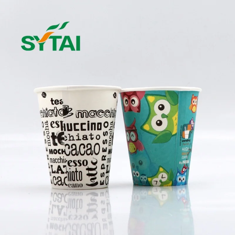 Custom Design 100% Compostable Biodegradable PLA Coating Coffee Paper Cups 2.5oz-22oz