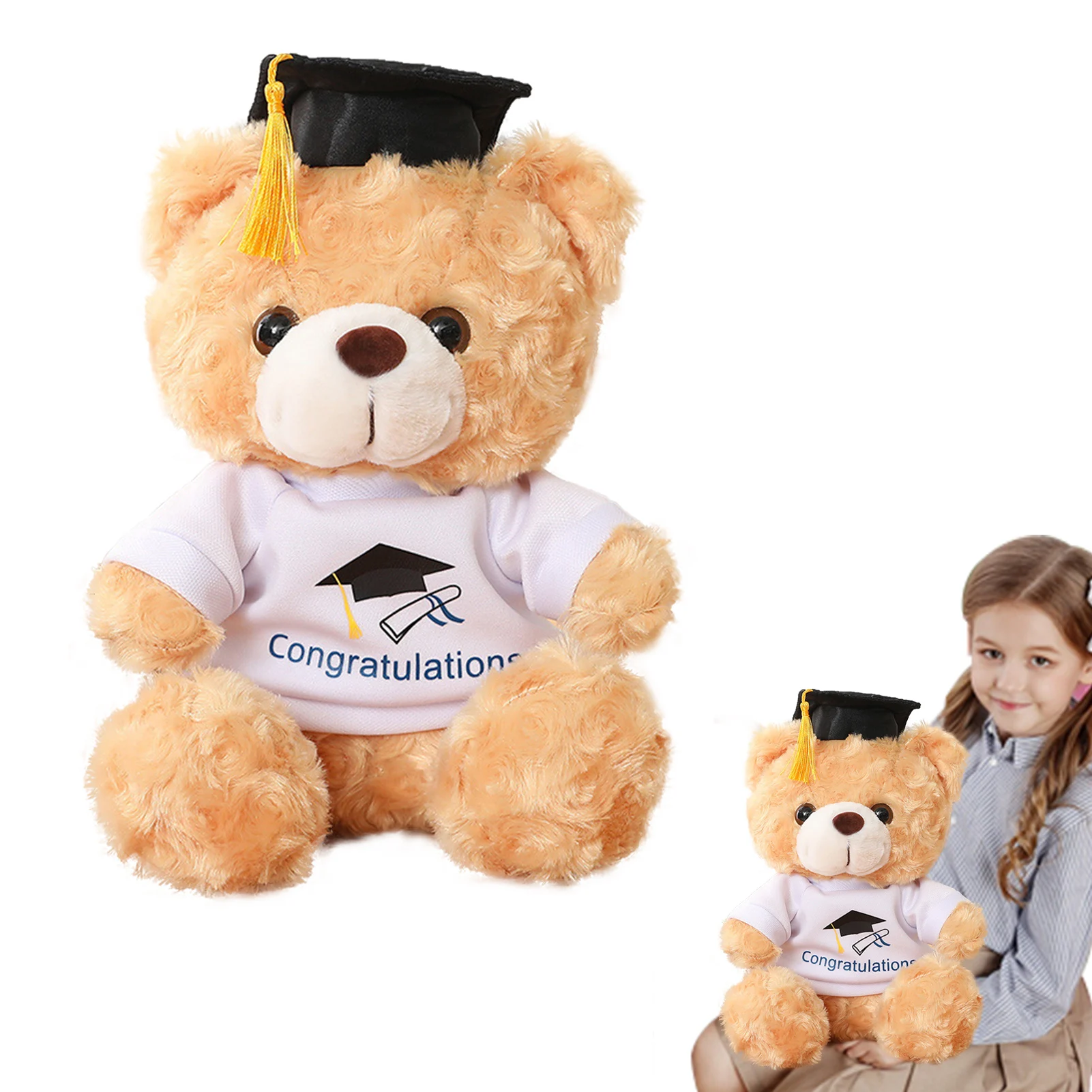 

2022 Graduation Plush Toys Soft Stuffed Animal Teddy Bear With Cap Plush Stuffed Animal Teddy Bear Girls Toys Students Gift