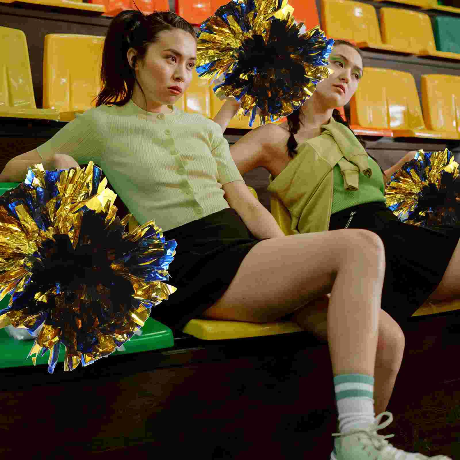 

Blue Pom Poms Cheering Cheerleader Pompom Props Pompoms Portable Cheerleading Compact