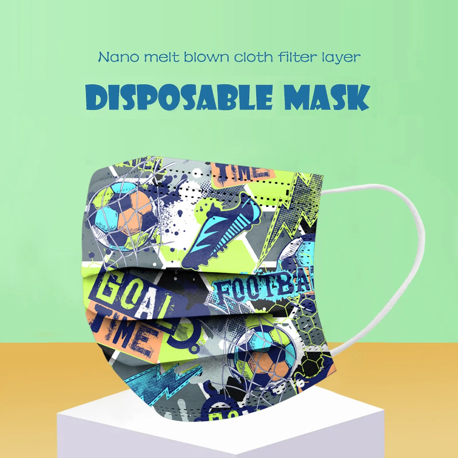 50 шт. Одноразовые 3-слойные защитные маски для лица 4-12 дюймов