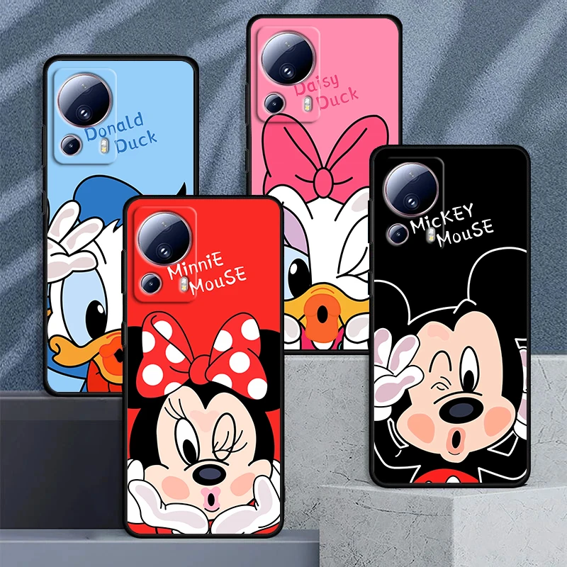 

Mickey Minnie Disney Face For Xiaomi Mi 13 12 11 10 11T 10T 9T 9 8 Note 10 Ultra Pro Lite TPU Soft Silicone Black Phone Case