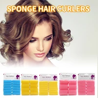 6 14pcs pink soft sponge foam cushion hair rollers curlers salon barber diy curls hairdressing tool kit diy home