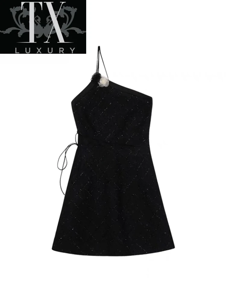 

Halter Dresses For Women 2022 Summer Chic Casual Street Style Sexy Hollow Out Bandage Backless Sleeveless Mini Dress Female Hot