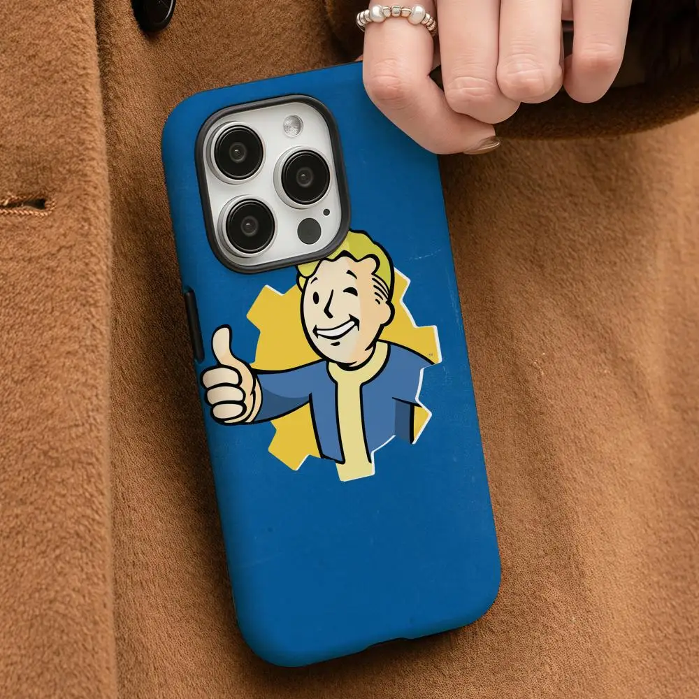 Фото Чехол Game Vault Boy для iPhone 17 16 15 14 13 12 Pro Max Plus, глянцевый, HD, двухслойный, с жидким покрытием, жесткий корпус №1