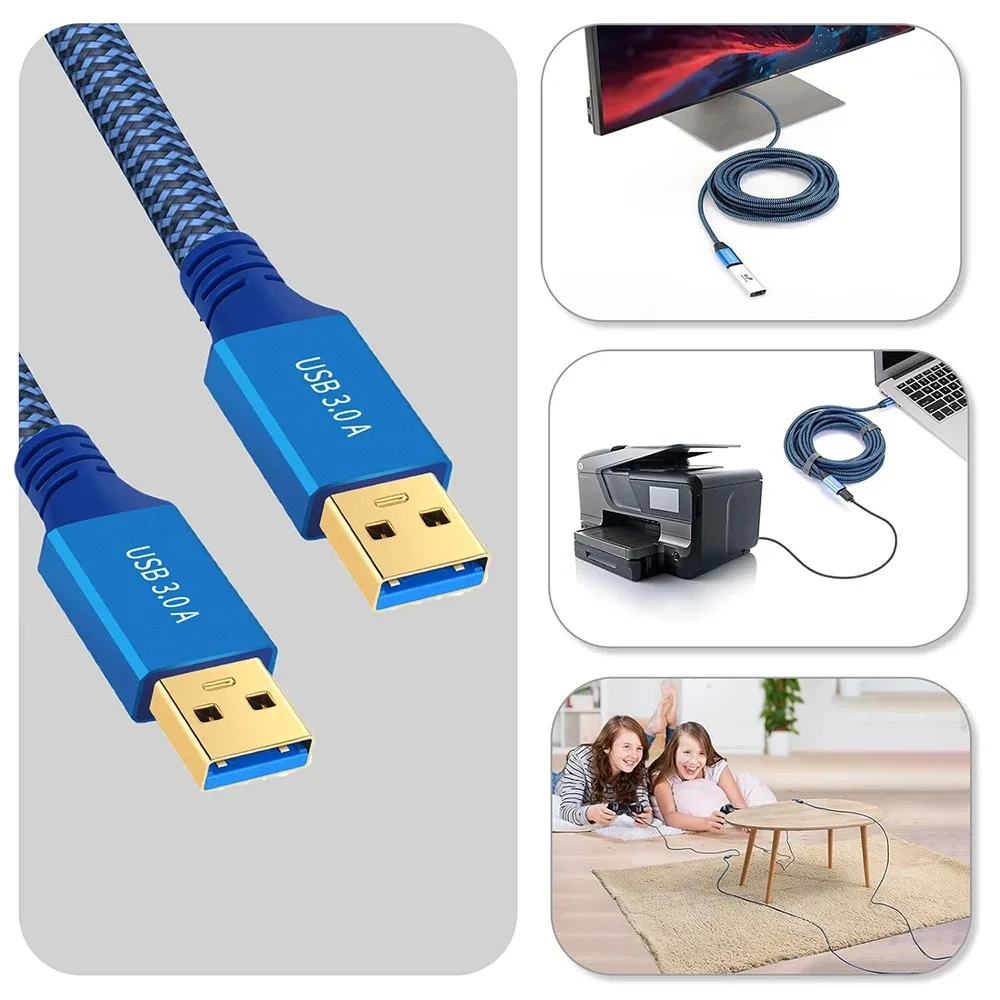USB 3.0 Type A папа мама 5 Гбит/с кабель передачи данных прочный плетеный шнур для ПК