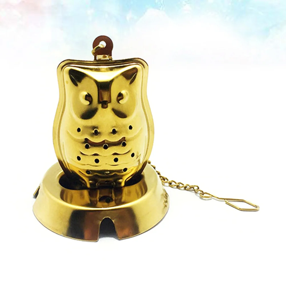 

1pc Owl Shape Stainless Steel Tea Infuser Tea Strainer Filter for Tea House (Golden）