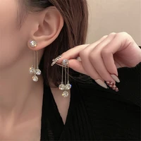 fashion jewelry super flash 925 silver needle round petal earrings tassel earrings zircon dangle diamond