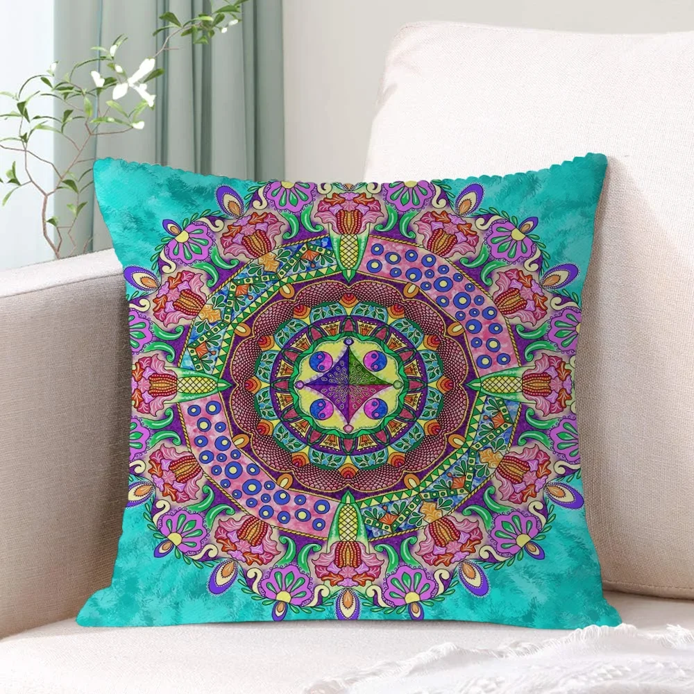 

Чехлы на подушки 50x50, стиль мандалы, подарки, наволочки, декоративные роскошные украшения для гостиной, дома, 45x45, подушки