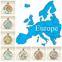 european countries map necklace france spain poland germany poland italy vintage map pendant necklace travel gift