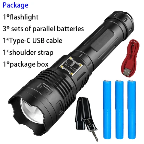 ASORT Тактический фонарик COB 100Вт  USB