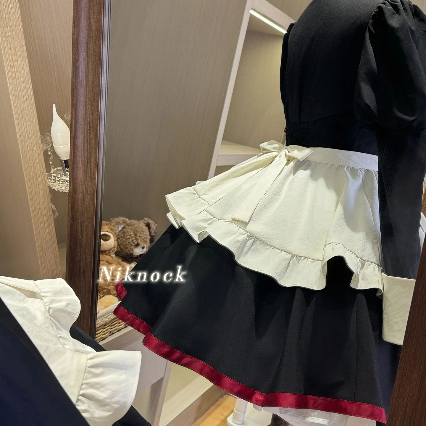 Костюм для косплея горничной Шаннон из аниме Umineko no Naku Koro ni: рубашка с пышными рукавами, юбка с разрезом, полный комплект, одежда для ролевых игр (art.: 3920dbda8daf0) - 3920dbda8daf0