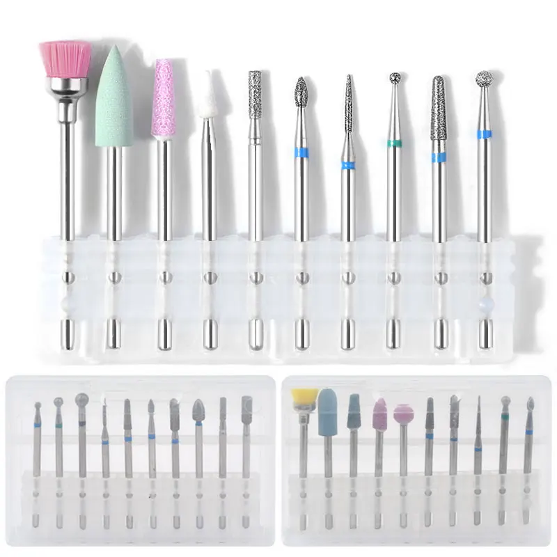 

10PCS Nail Drill Bit Set Milling Cutters Electric Nail Drill Machine Accessory Salon Manicure Pedicure Drill Ceramic Nail Drill