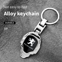 peugeot car emblem metal skull head styling keychain chain key ring for 206 306 406 2008 3008 4008 207 208 5008 307 308 4007 rcz