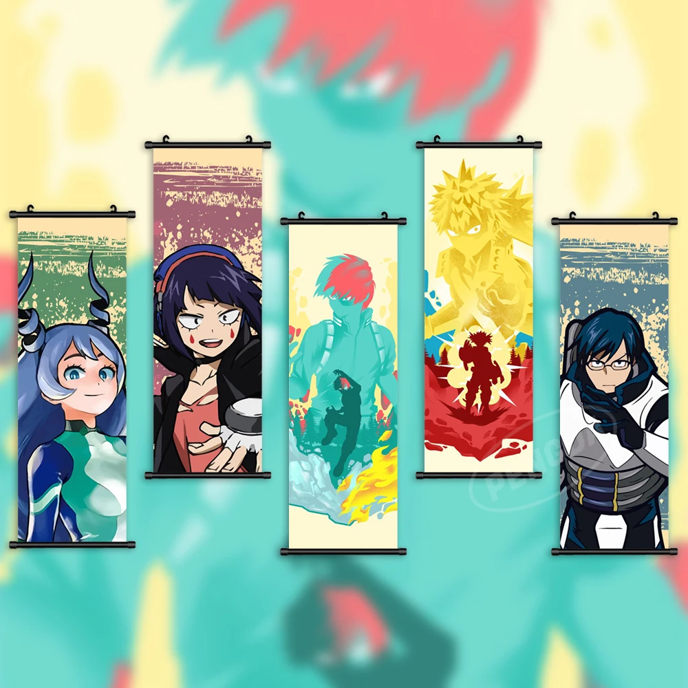 

Wall Art Canvas My Hero Academia Pictures Jiro Kyoka Painting Print Todoroki Shoto Poster Anime Hanging Scrolls Home Decoration