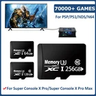 Игровая карта 64128256 ГБ для супер консоли X ProX Pro Max, игровые консоли 50 + эмуляторы, встроенные 70000 + игр для PSPPS1NDS