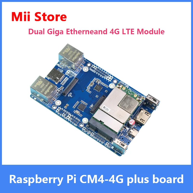 Raspberry Pi CM4-4G plus плата с двумя Giga Ethernet и 4G LTE модулем |