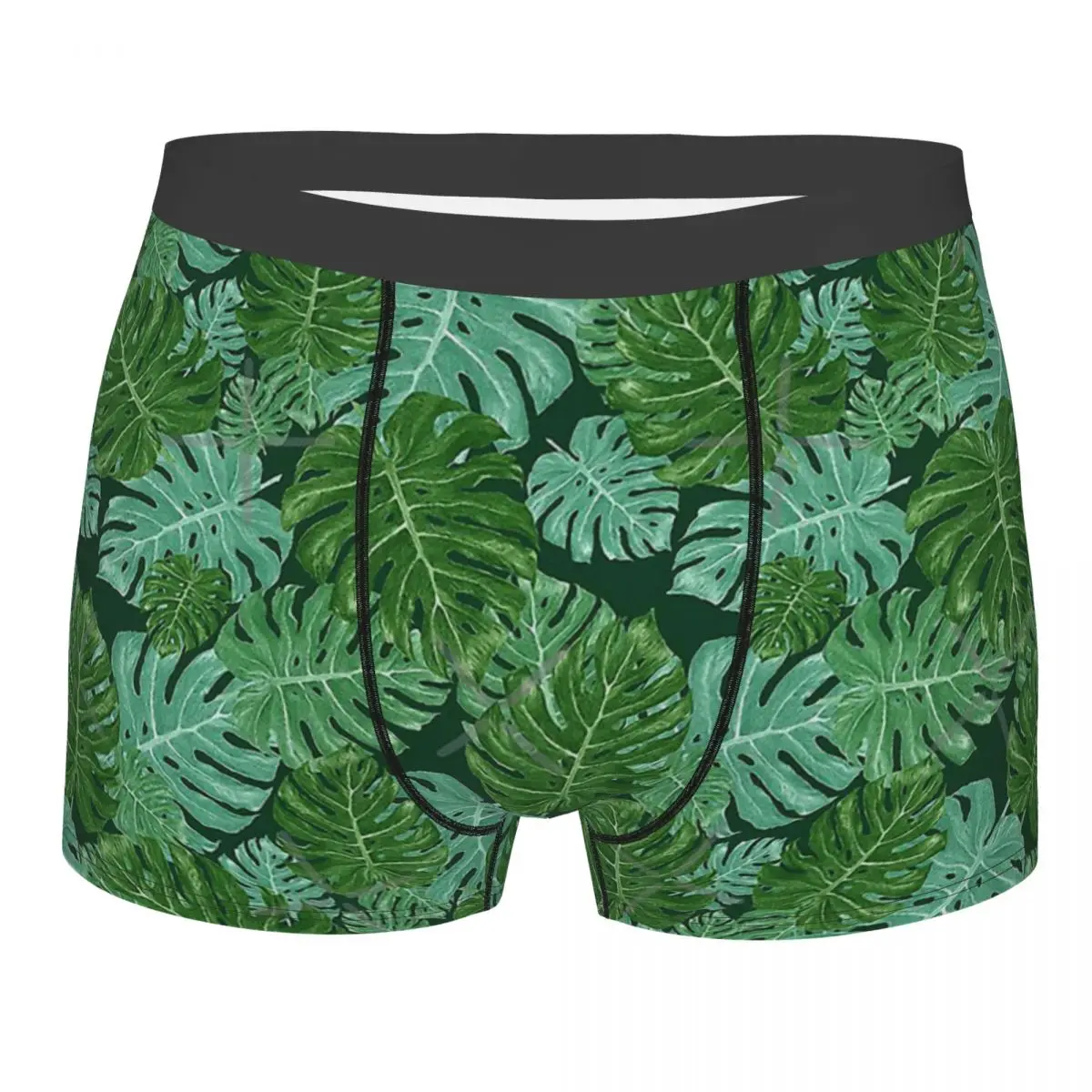 

Monstera Leaf Jungle Pattern Tropical Leaves Beach Cool Underpants Breathable Panties Shorts Boxer Briefs Men's Underwear Sexy