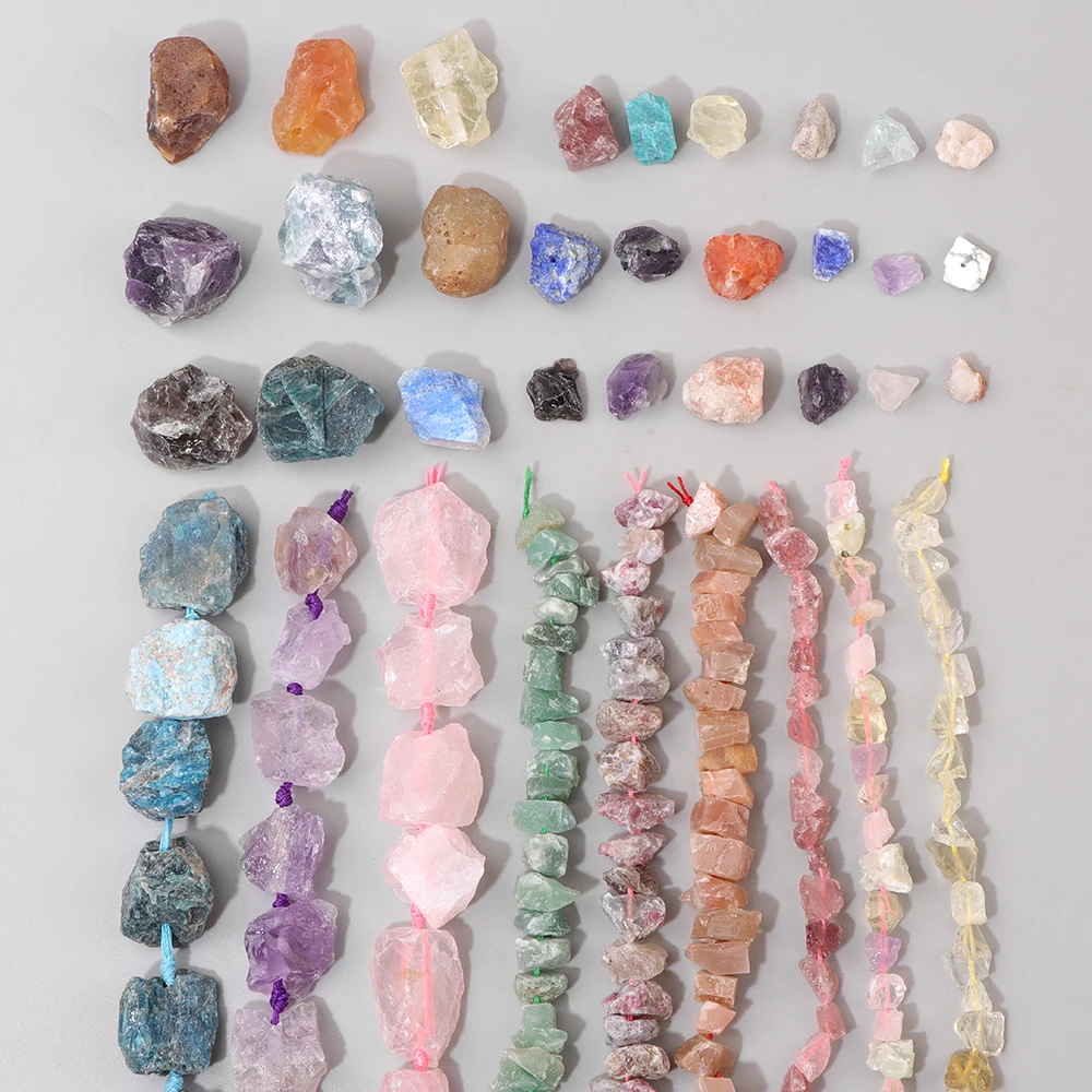 

Natural Irregular Raw Rough Stone Beads Original Healing Energy Quartzs Beads For Diy Unisex Jewelry Bracelet Crafts Accessori