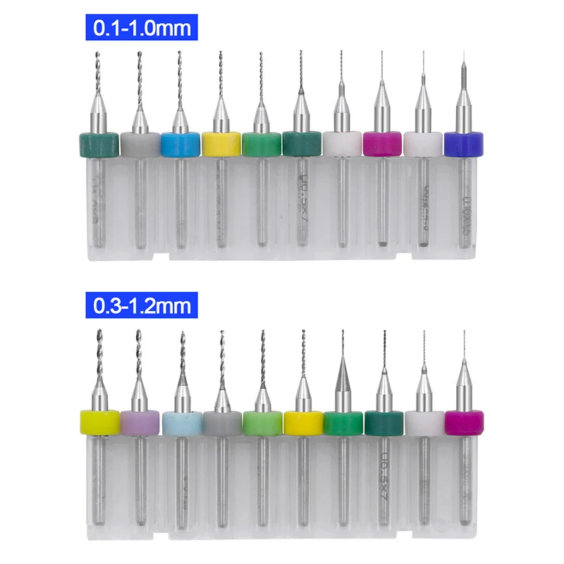 

10Pcs/Set 0.1mm-1.2mm High Quality Hard Alloy PCB Print Circuit Board Carbide Micro Drill Bits Tool Carbide Micro Drill Bit
