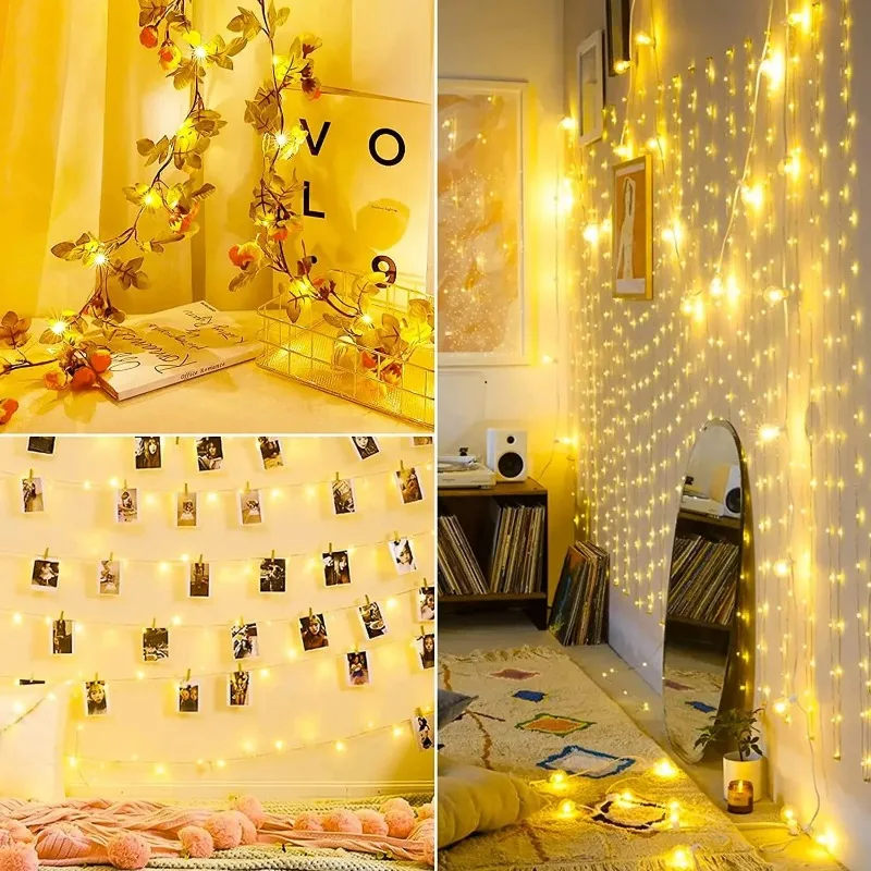 2/100M LED Lights String Outdoor Fairy Xmas Tree Hanging Party Holiday Wedding Garland Decoration