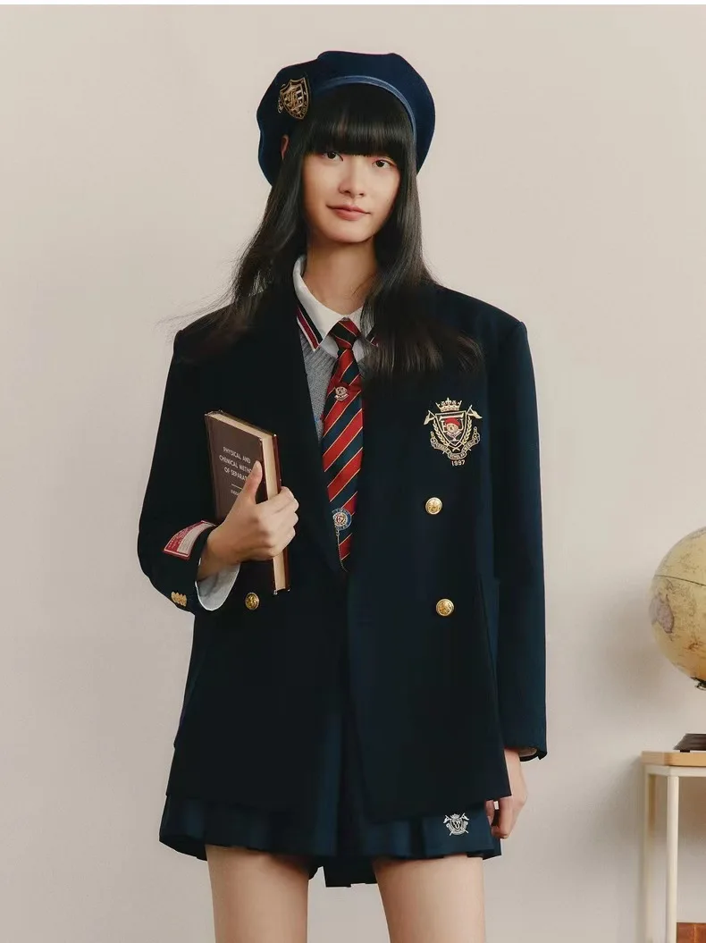 

Блейзеры JK в стиле преппи для Женщин, Модные осенние куртки серого цвета, Свободное пальто большого размера, платья для женщин, Traf