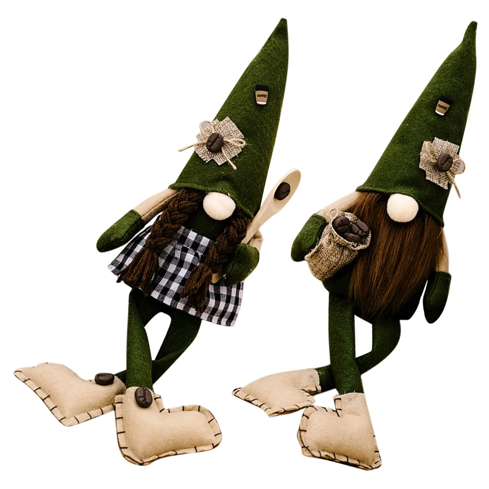 

2Pcs Adorable Dwarf Festival Adornment Desktop Coffee Gnome Decoration