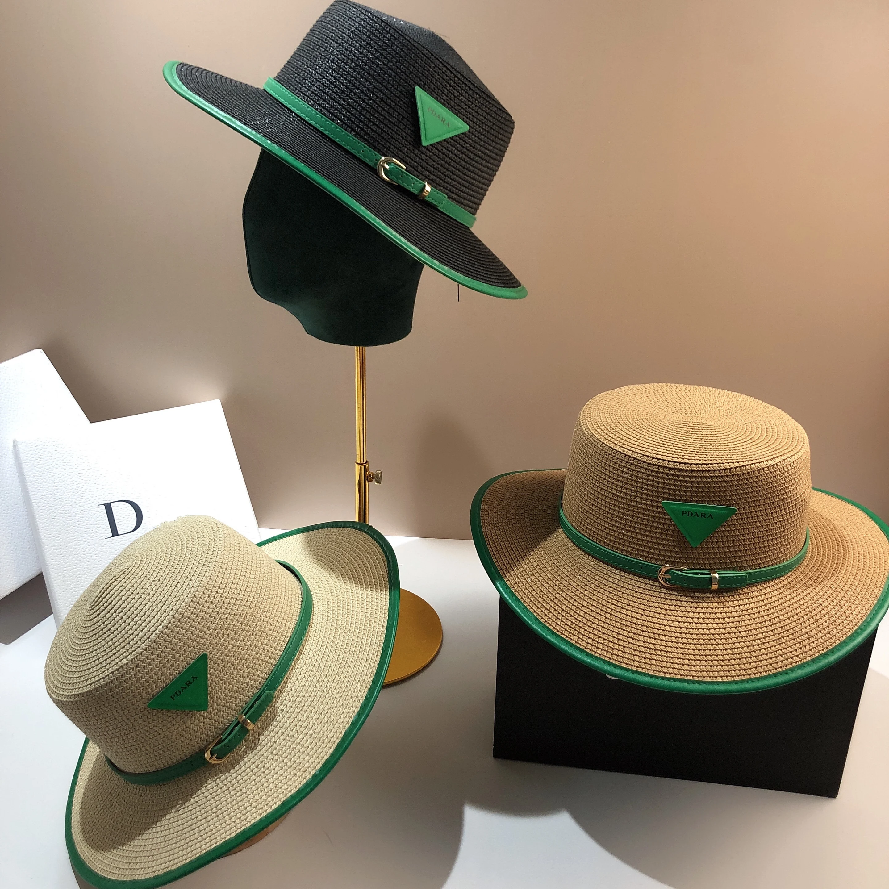 

PDARA summer big brim shade sun protection straw hat fashion Europe and the United States Paris wild outdoor travel beach sun ha