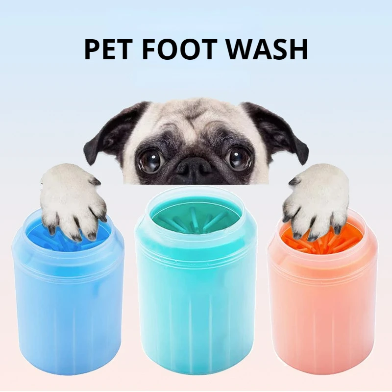 

Dog Paw Cleaner Cup Soft Silicone Combs Portable Pet Foot Washer Cup Paw Clean Brush Quickly Wash Dirty Cat Foot Cleaning Bucket