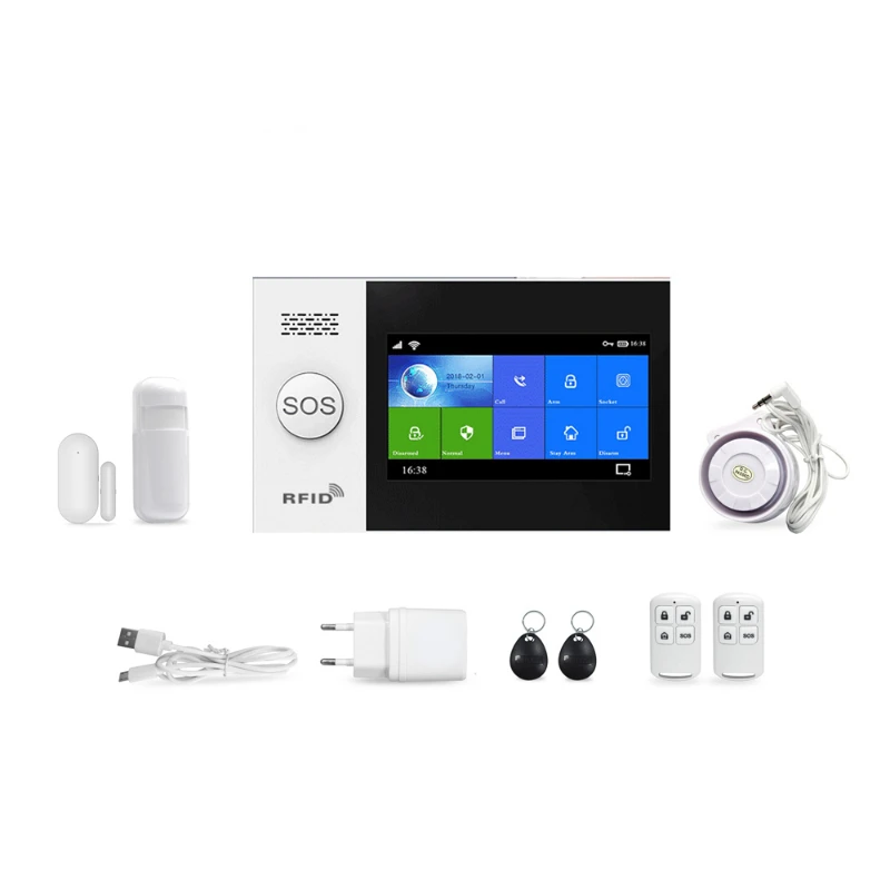 

433MHz 4G WiFi Wireless Home Security Burglar Smart Home Alarm System With PIR Motion Sensor Door Sensor Siren