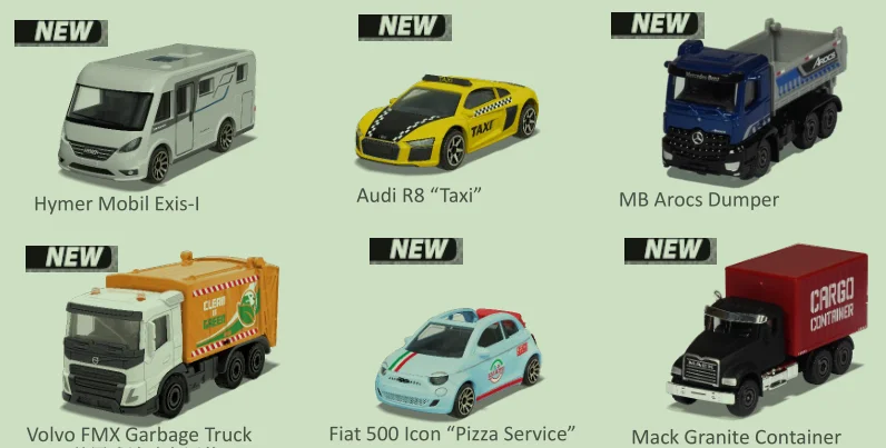 Мажоретта 1:64 Муниципальный бенз Audi Fiat 500