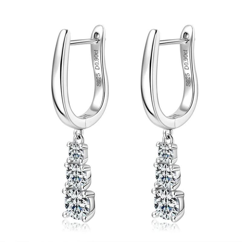 

Серьги-подвески женские из серебра 925 пробы, с муассанитом