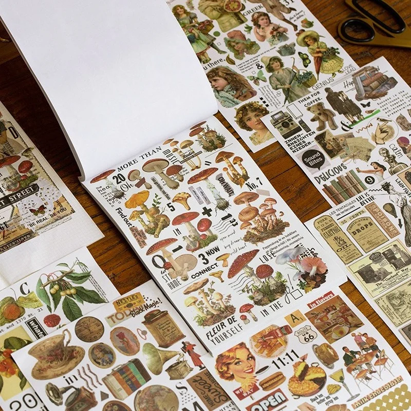 

50sheets Stickers Flakes Book Kawaii Cut Paper Vintage Scrapbooking Diary Journal Deco Creative DIY Stationery Supplies