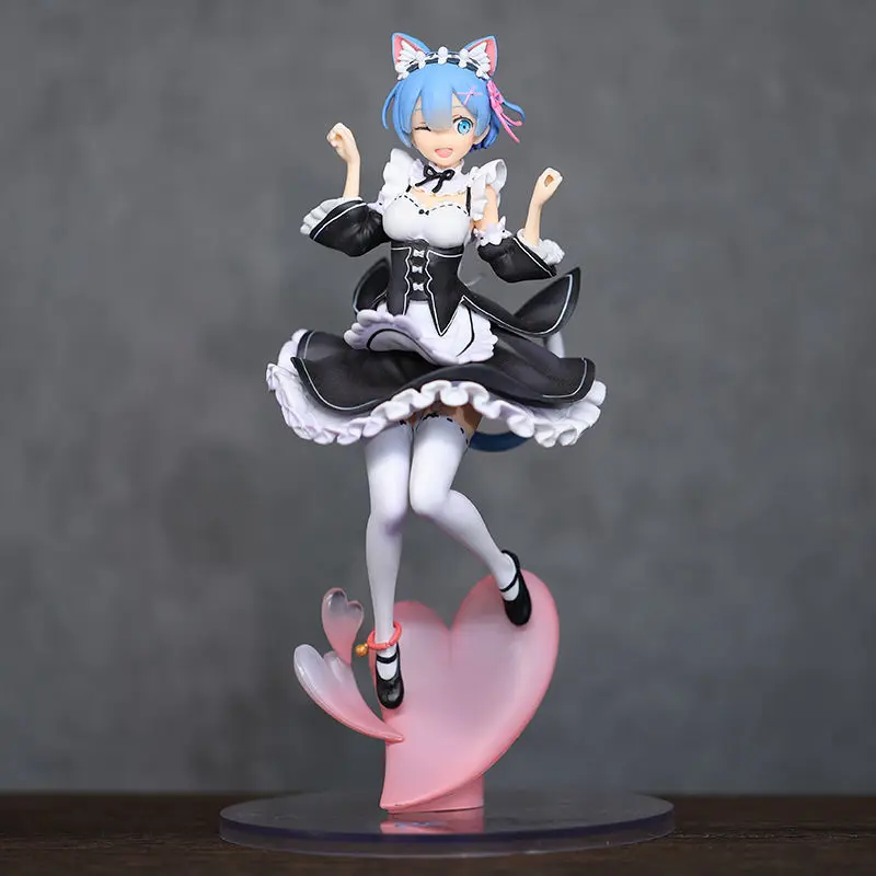 

23cm Re ZERO Starting Life in Another World Sexy Anime Figure Rem Cat Ear Ver. Action Figure Rem/Ram Figure Model Doll Toys