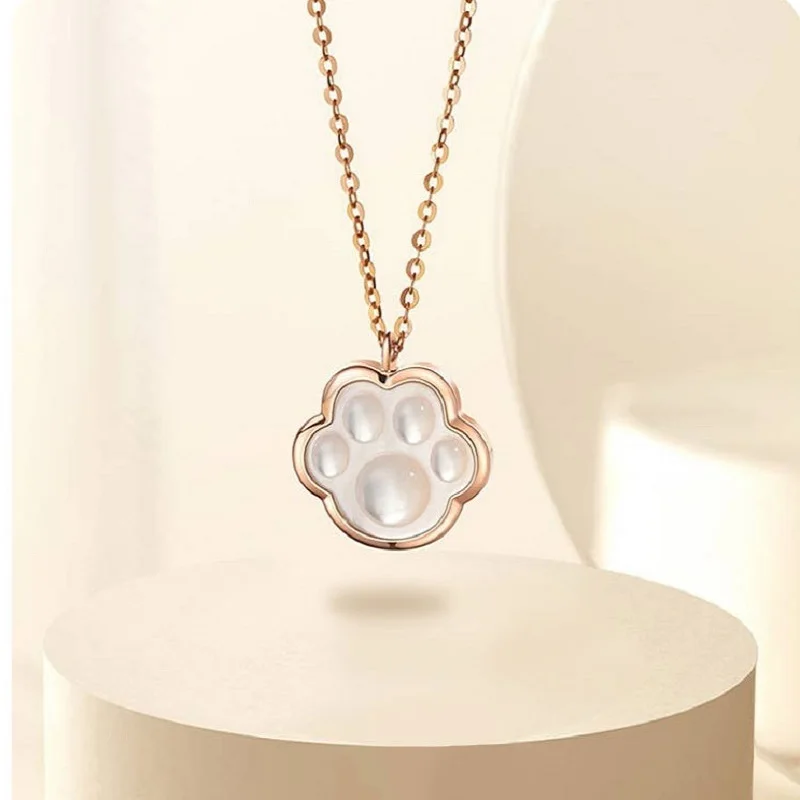 

Ожерелье с кошачьими и собаками S925, милые животные амулет лапа, подвески, цепочка, искусственная бижутерия, подарок на день рождения для дев...