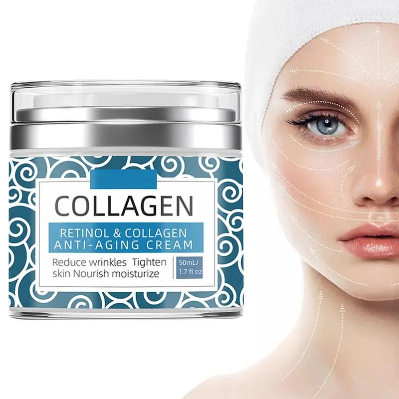 

Retinol Collagen Moisturizer Face Cream 50ml Anti Aging Hyaluronic Acid Skin Repair Nourishing Brighten Facial Lotion Day Night