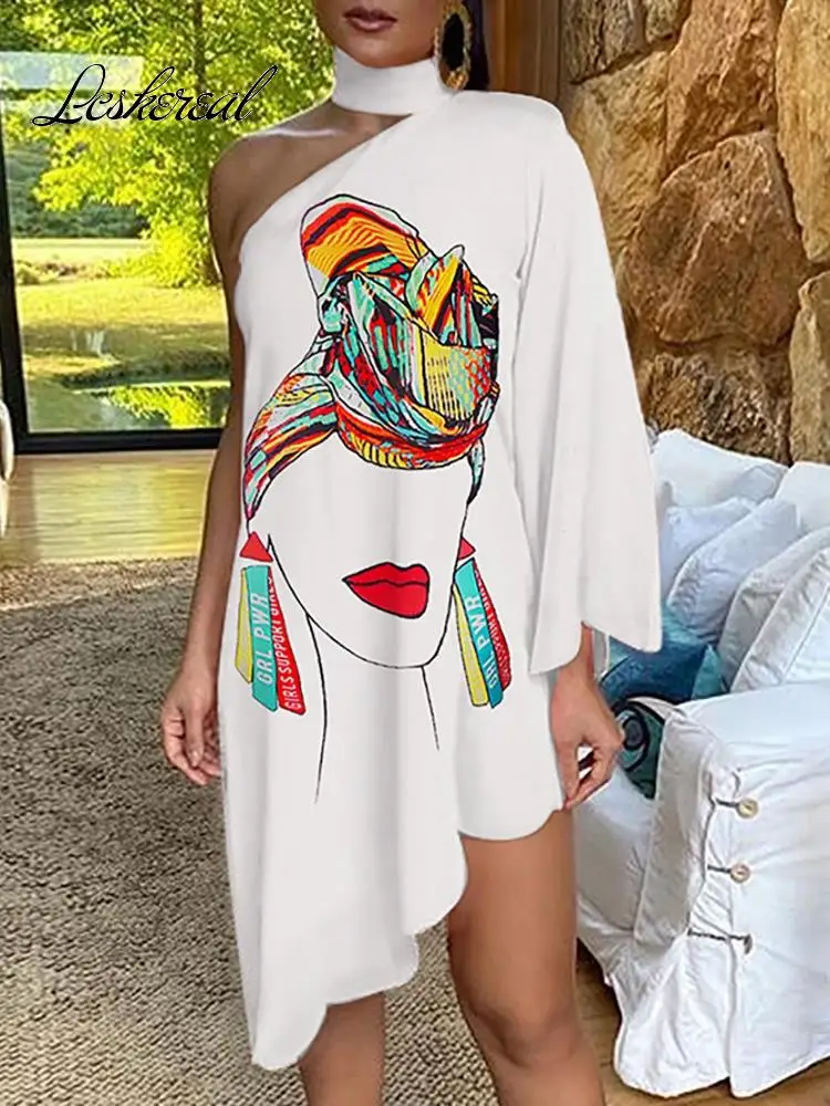 

Женское Свободное платье с открытыми плечами, пикантное Элегантное повседневное платье на бретелях с принтом цепей, модель 3XL на лето, 2023