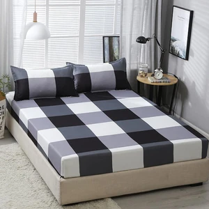 DIMI 1pcs Corners With Elastic Band Bed Sheet 100%Polyester Printed Solid Fitted Sheet Mattress Cover Four