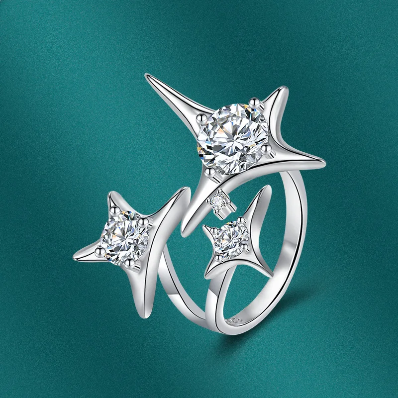 

New European and American Style Ring Women's Light Luxury Niche Design Sense Cold Wind Irregular Sense Open Index Finger Ring