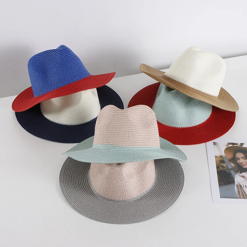 

Женская летняя джазовая шляпа, ковбойская Кепка для девочек и мальчиков, Солнцезащитная шляпа, темпераментная плоская яркая Уличная Повсед...